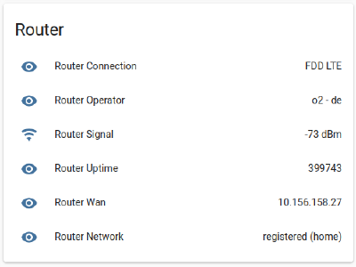 Router connection details in Homeassistant